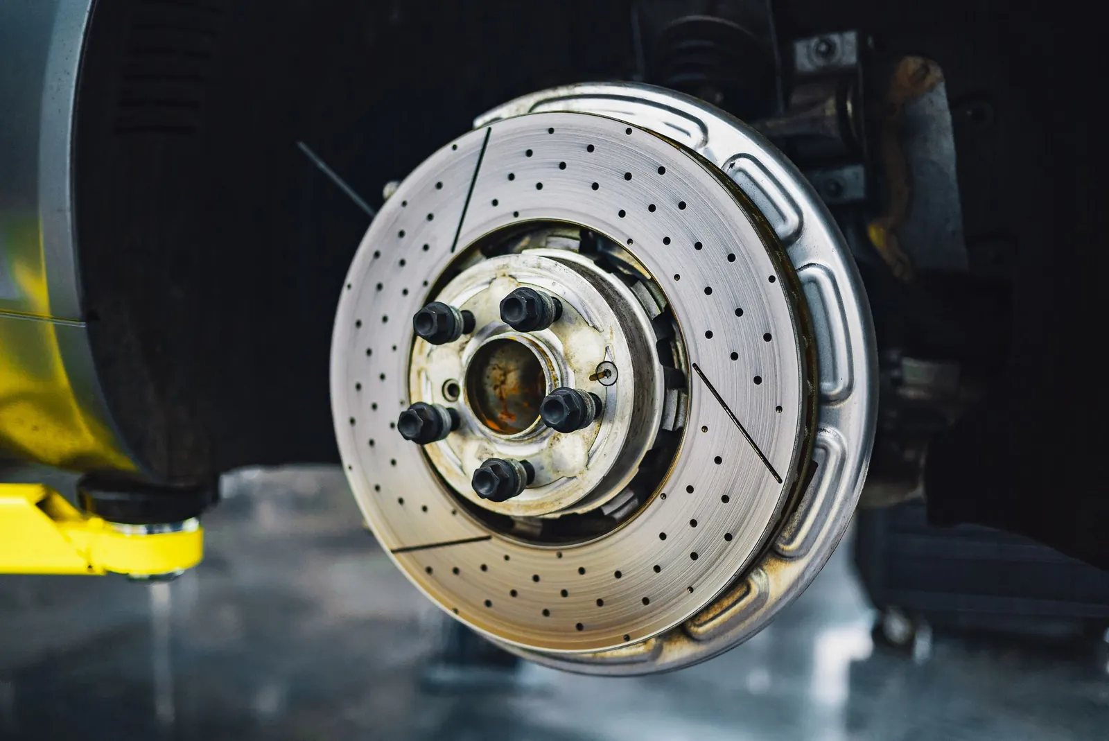 Brake repair work in the workshop