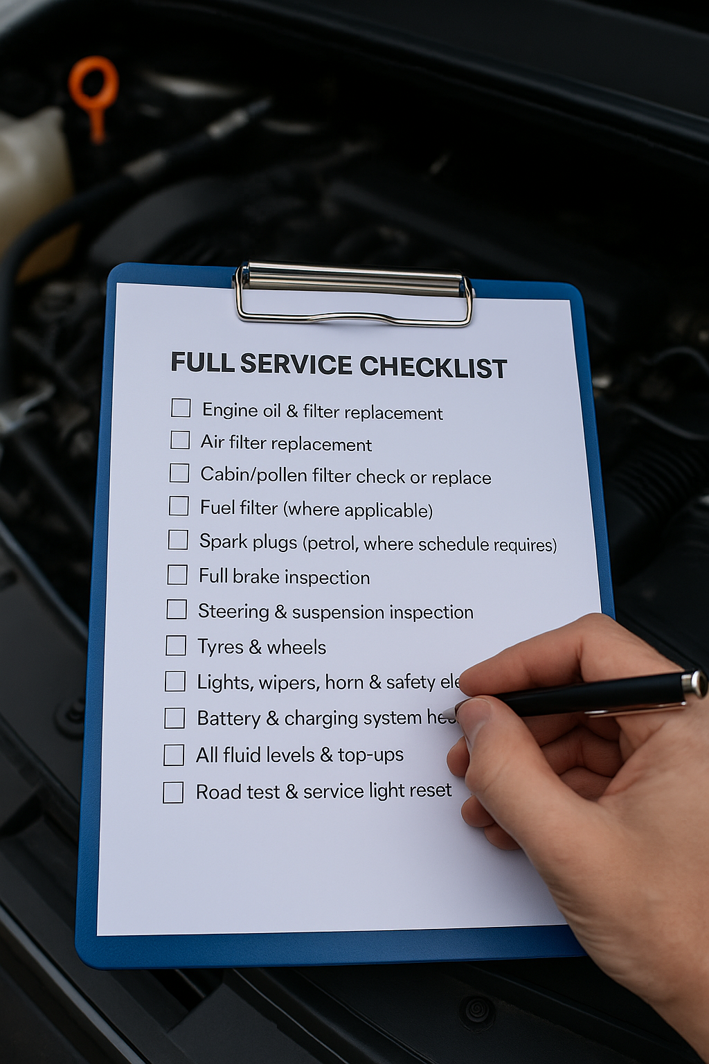 Full Service Checklist - 12 Items We Cover